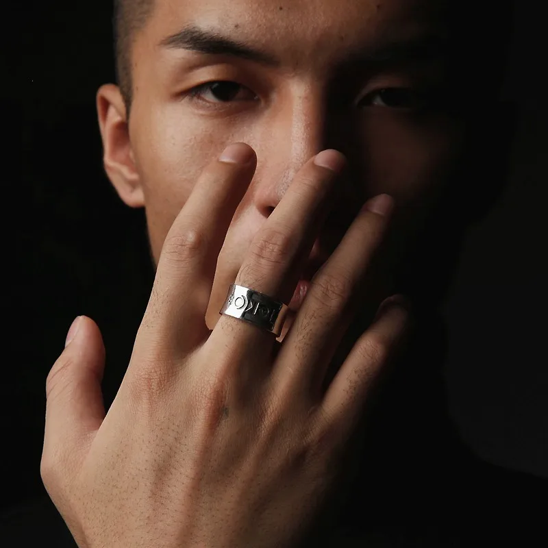 Retro Mongolian Ring: Silver Punk Gothic Open Ring, Unisex Lovers Gift 2 Retro Mongolian Ring: Silver Punk Gothic
  Open Ring, Unisex Lovers Gift - Image 2