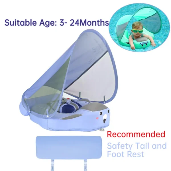 Mambobaby
  Float w/ Canopy: Non-Inflatable Swim Trainer for Pool - Image 4
