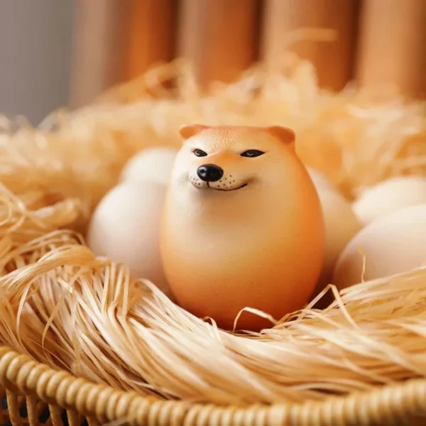 Creative
  Shiba Inu Egg Shape PVC Desk Decor: Fun Christmas Gifts - Image 5