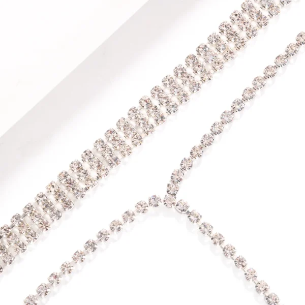 XSBODY Multi-Row Tassel Necklace: Boho
  Long Rhinestone Choker Jewelry - Image 6
