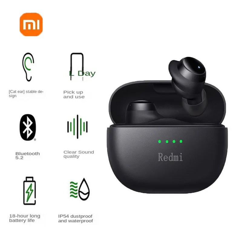 Xiaomi Redmi Earbuds: Bluetooth 5.2, In-Ear, Waterproof Sports Headset 2 Xiaomi Redmi Earbuds: Bluetooth 5.2,
  In-Ear, Waterproof Sports Headset - Image 2