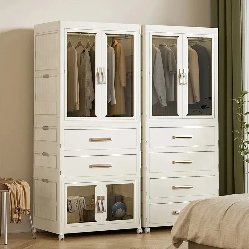 Transparent Folding Wardrobe: Storage Container w/ Wheels (Install-Free) 3 Transparent Folding Wardrobe: Storage
  Container w/ Wheels (Install-Free) - Image 3