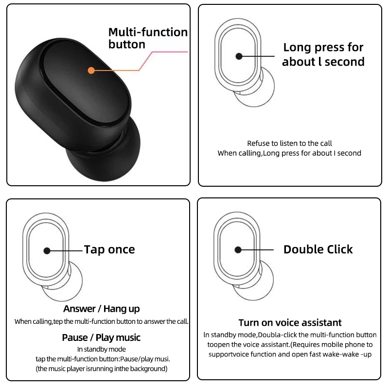 Xiaomi Redmi Airdots 2: Mini Wireless Earbuds, Sport/Gaming Headset w/ Mic 4 Xiaomi Redmi Airdots 2: Mini Wireless
  Earbuds, Sport/Gaming Headset w/ Mic - Image 4