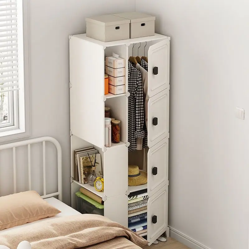 Folding Storage Cabinet: Multilayer
  Single Door Collapsible Dustproof Wardrobe