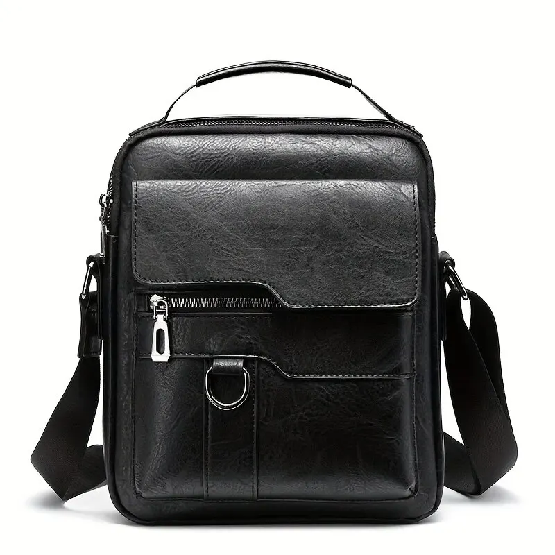 Men's Casual Crossbody Briefcase Backpack: Vertical Flap Messenger Bag 4 Men's Casual Crossbody Briefcase
  Backpack: Vertical Flap Messenger Bag - Image 4