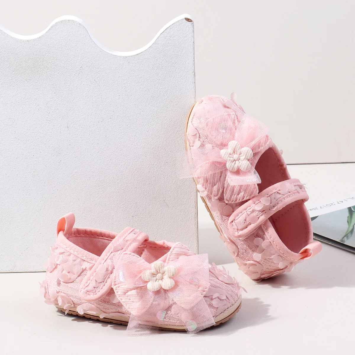 Newborn Baby Girl Shoes: Beautiful Flower Fairy Princess First Walking 5 Newborn Baby
  Girl Shoes: Beautiful Flower Fairy Princess First Walking - Image 5