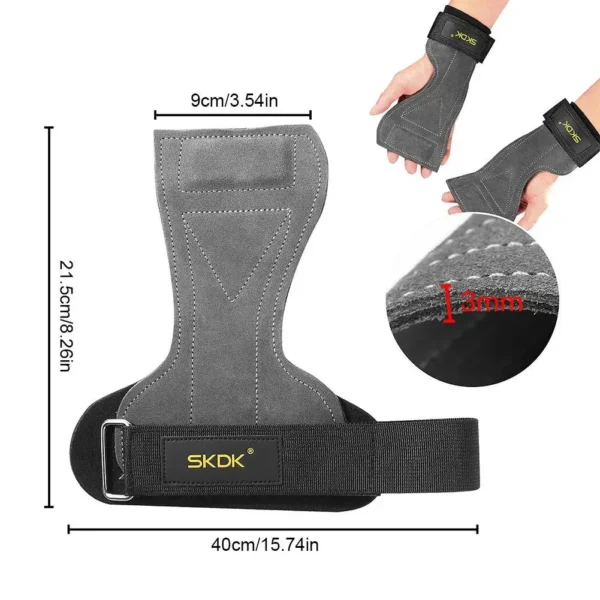 2PCS Gym
  Gloves: Anti-Slip, Hard Pull Grip Strength Band for Wrist Protection - Image 3