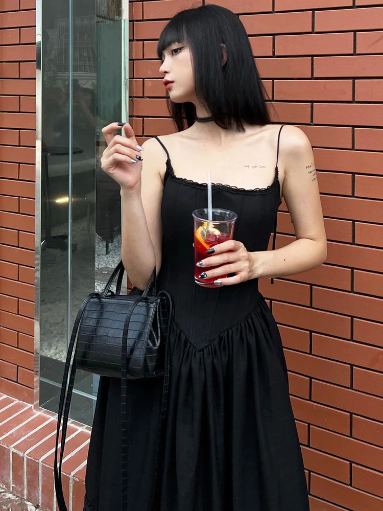 IAMSURE Casual Maxi Dress: Solid Lace Trim A-Line, Slim Slash Neck Sleeveless 4 IAMSURE Casual Maxi Dress: Solid Lace
  Trim A-Line, Slim Slash Neck Sleeveless - Image 4