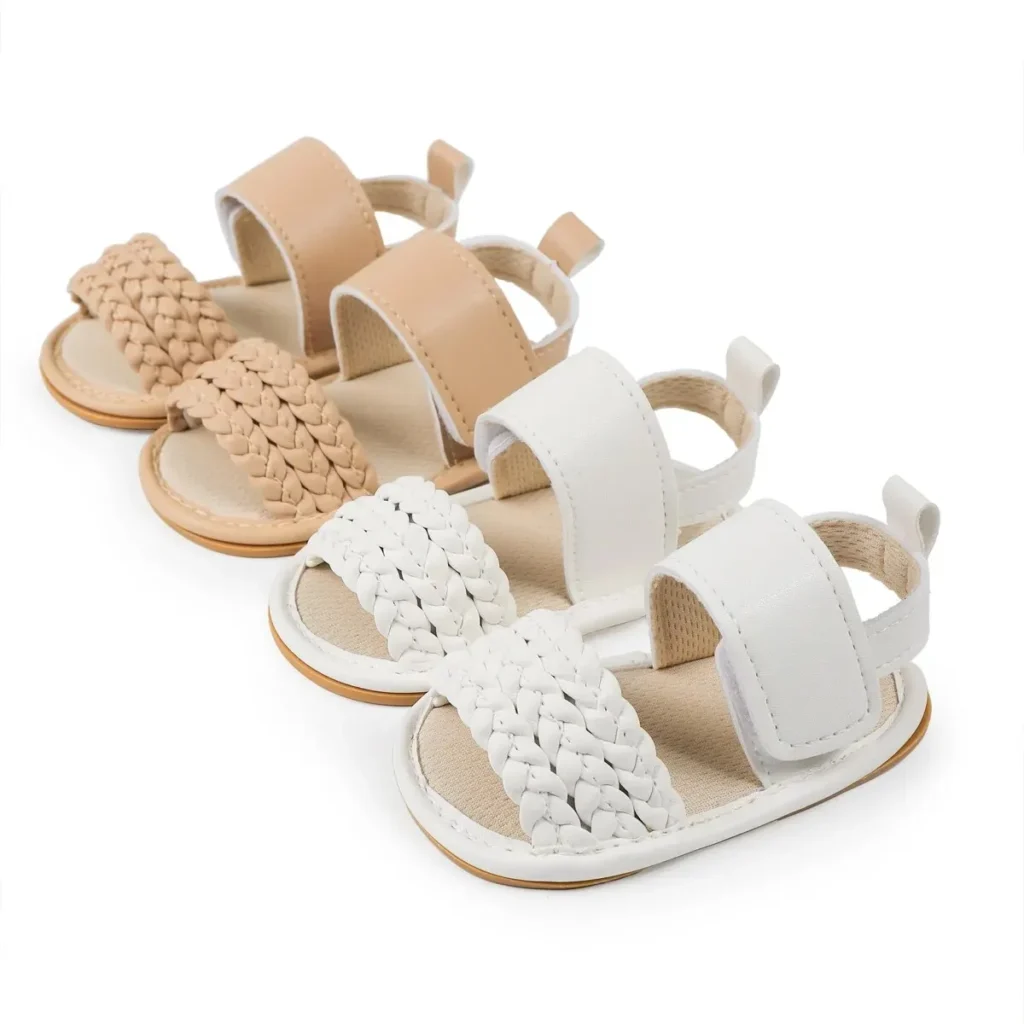 Meckior Baby
  Girl Sandals: Anti-slip Rubber Sole First Walkers Shoes