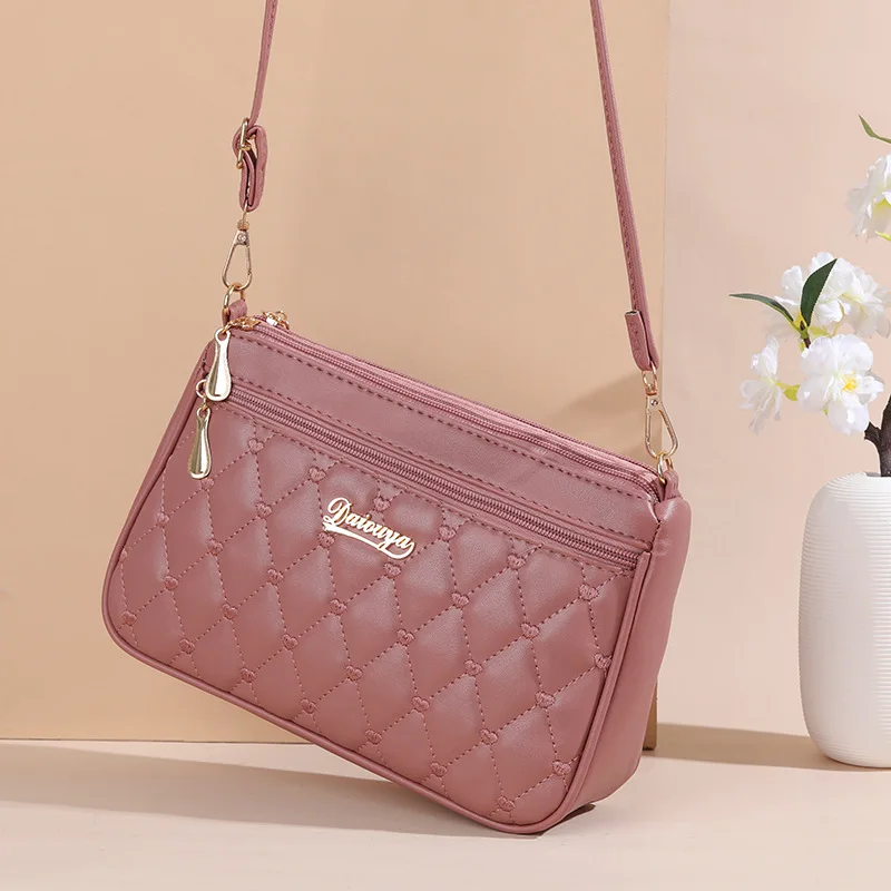 PU Leather Crossbody Bag: Large Capacity
  Embroidery Thread Small Purse