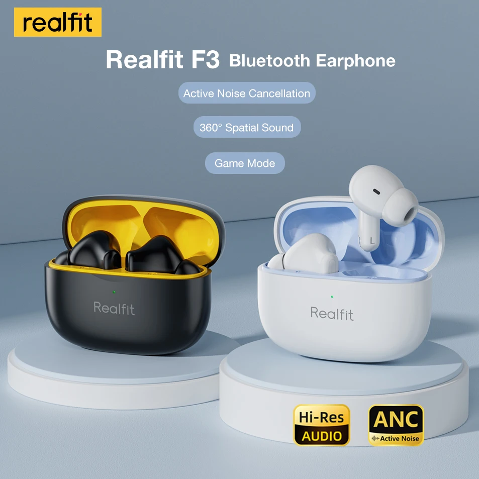 Realfit F3 ANC Earphones: Active Noise Cancellation, HIFI Stereo, Gaming 2 Realfit F3 ANC Earphones: Active Noise
  Cancellation, HIFI Stereo, Gaming - Image 2
