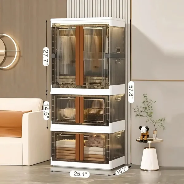 Installation-Free Folding Wardrobe:
  Transparent, Movable Kids Closet Organizer - Image 6