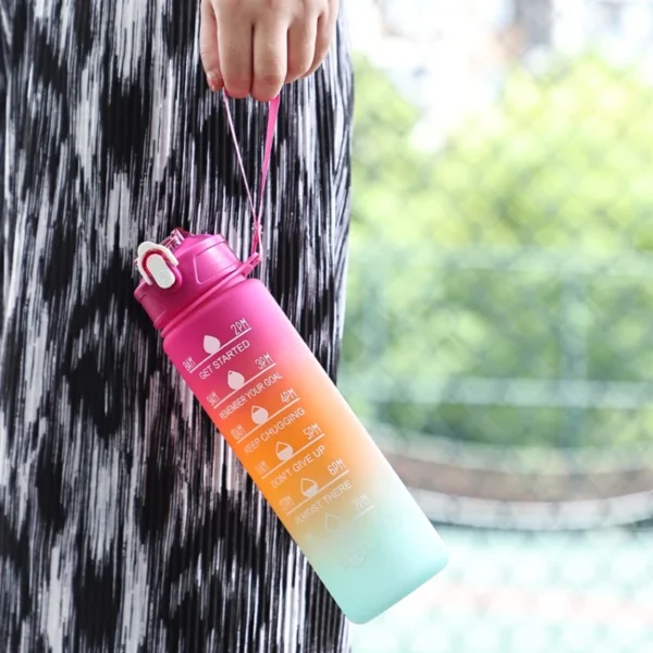 800ML Large
  Capacity Sports Water Bottle: Leak Proof Plastic Cup with Scale - Image 5