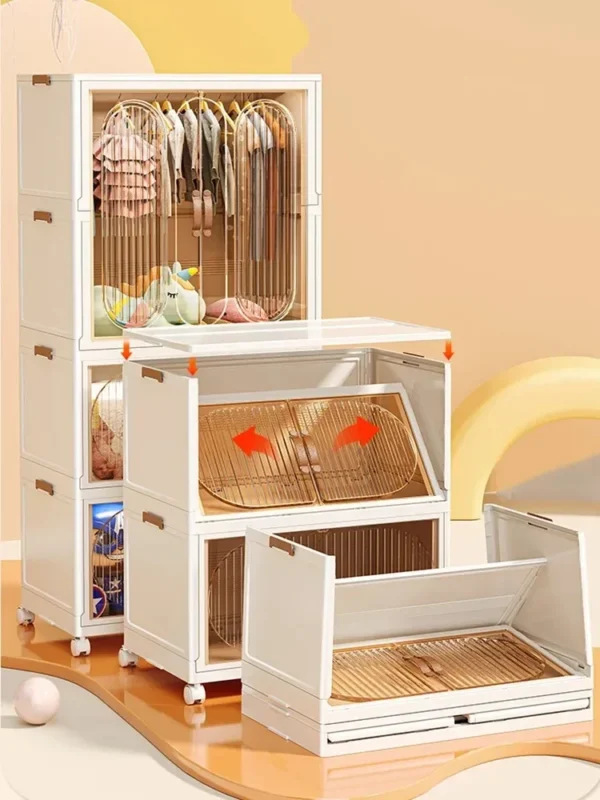Free Install Folding Wardrobe: Large
  Capacity Baby Clothes Closet & Locker - Image 4