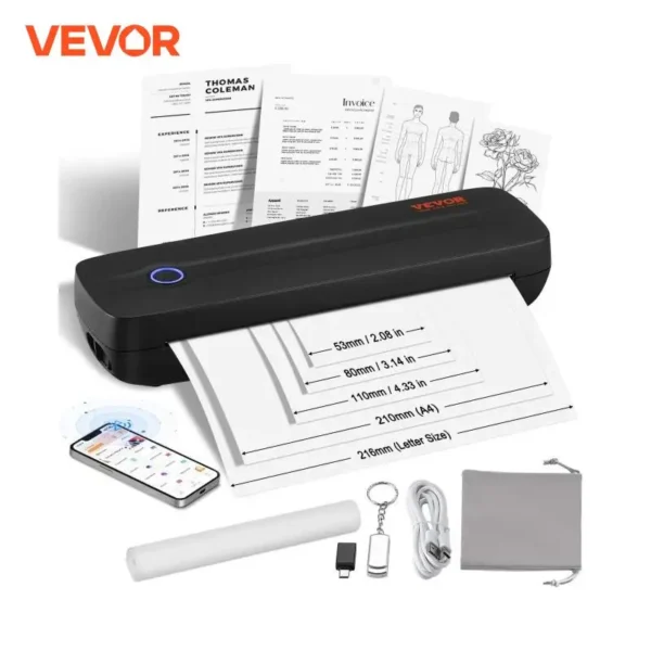 VEVOR
  Portable Bluetooth Inkless Mobile Thermal Printer for A4/A5 Documents