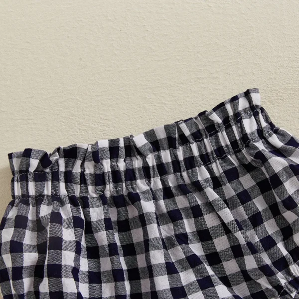 Newborn Baby
  Shorts: Plaid Print Cotton Soft Triangle Baby Girl Shorts - Image 6