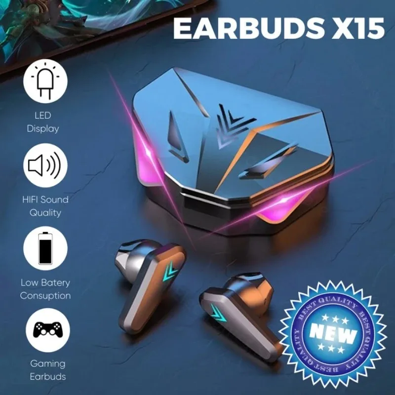 X15 TWS Wireless Earphone: 65ms Low
  Latency Gaming Headset w/ Mic