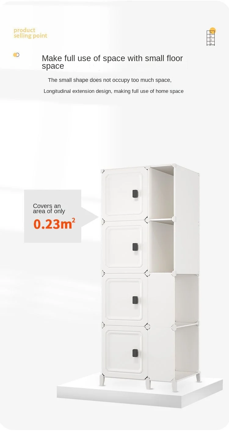 Folding Storage Cabinet: Multilayer Single Door Collapsible Dustproof Wardrobe 6 Folding Storage Cabinet: Multilayer
  Single Door Collapsible Dustproof Wardrobe - Image 6