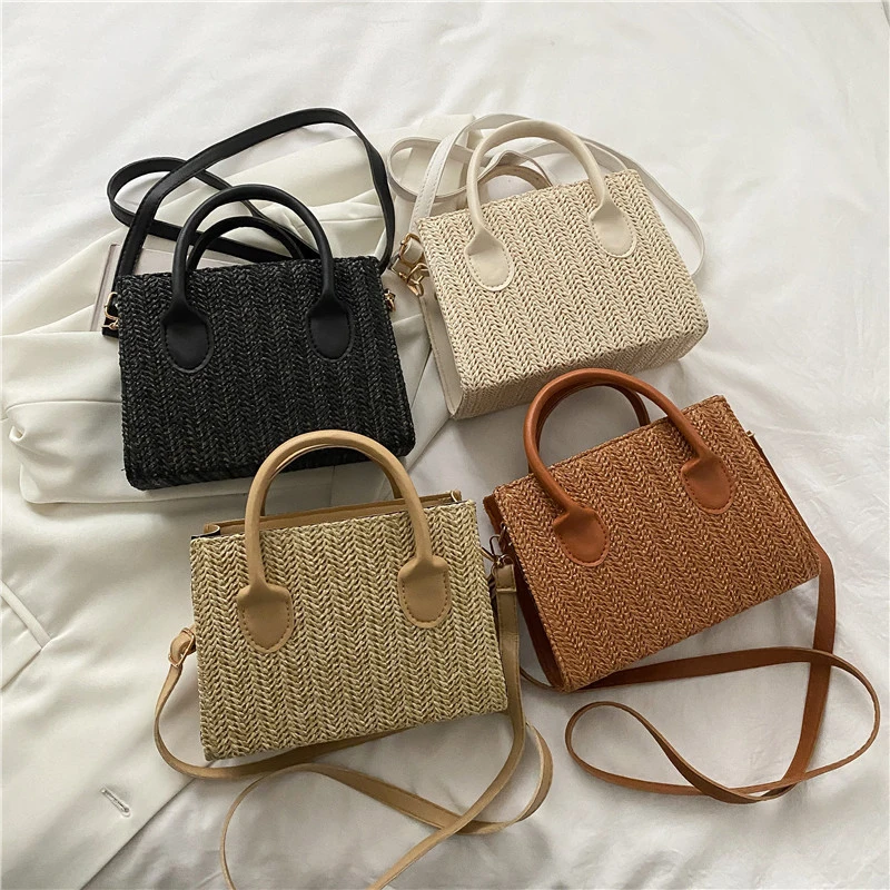 Grass Woven Crossbody Bag: Japanese Flower Handbag, Fashion Shoulder Bag 4 Grass Woven Crossbody Bag: Japanese
  Flower Handbag, Fashion Shoulder Bag - Image 4