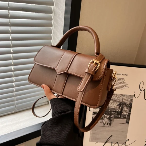 Black PU Leather Shoulder Bag: Fashion
  Crossbody Vintage Underarm Satchel