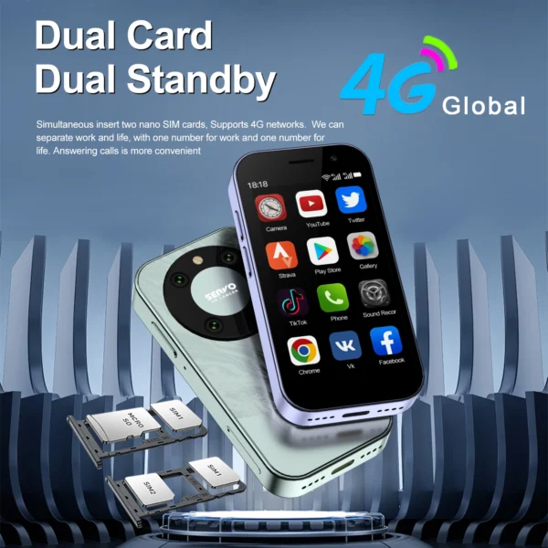 SERVO KING
  9000 Mini Smartphone: Android 10, 4G LTE, Face Recognition