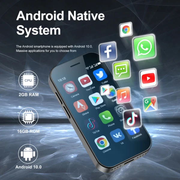 SERVO KING
  9000 Mini Smartphone: Android 10, 4G LTE, Face Recognition - Image 3