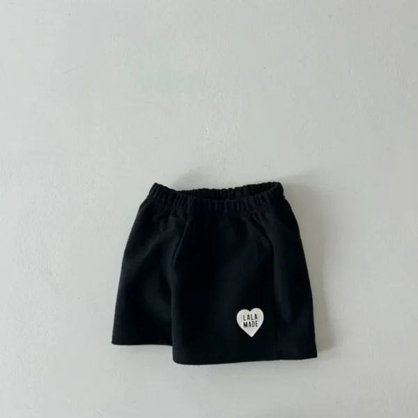 K2423 Summer
  Baby Shorts: Thin Cotton Elastic Waist Love Letters Casual - Image 4