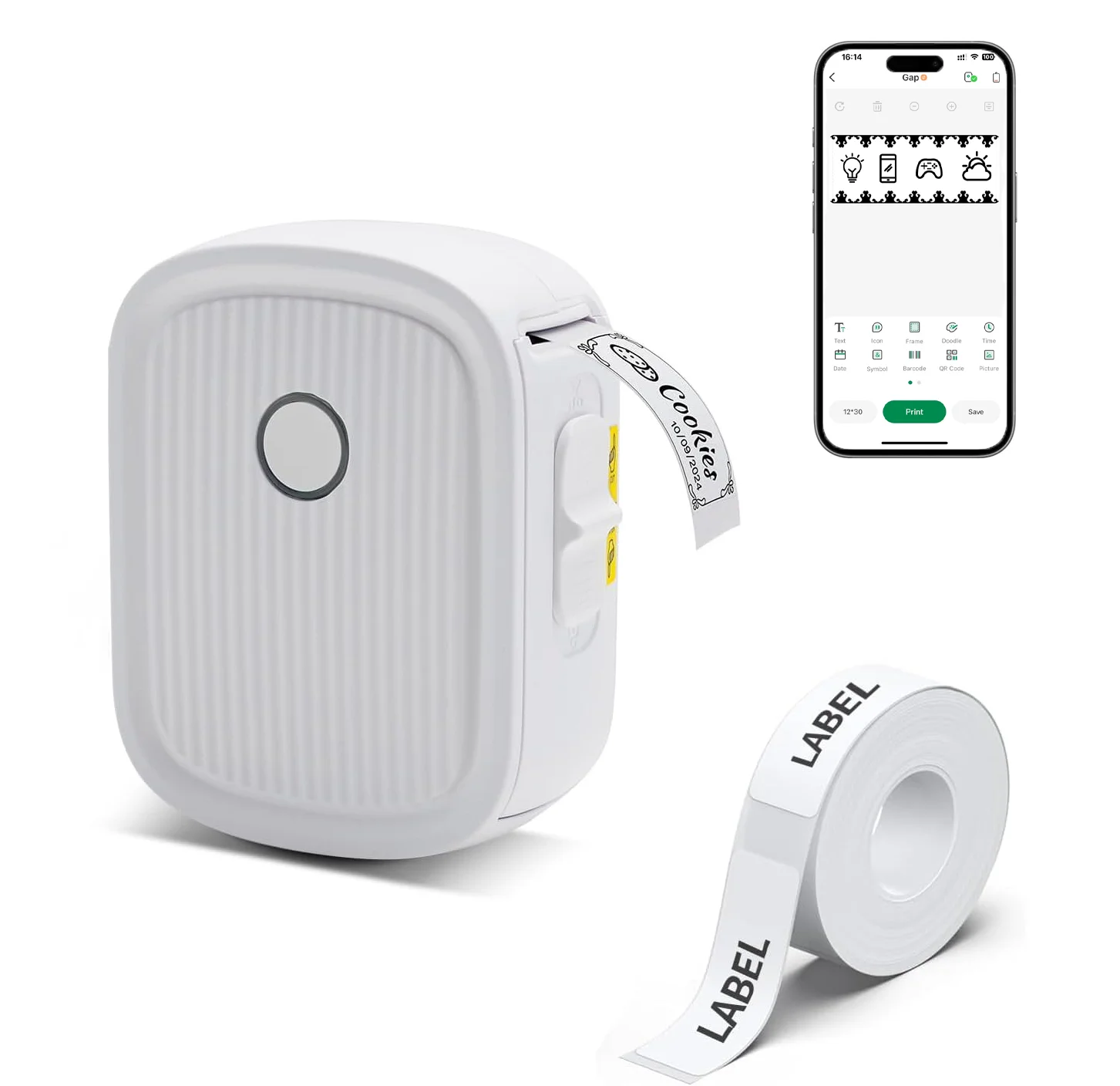 Bluetooth
  Label Printer: Mini Pocket Printer Thermal Label Maker Wireless