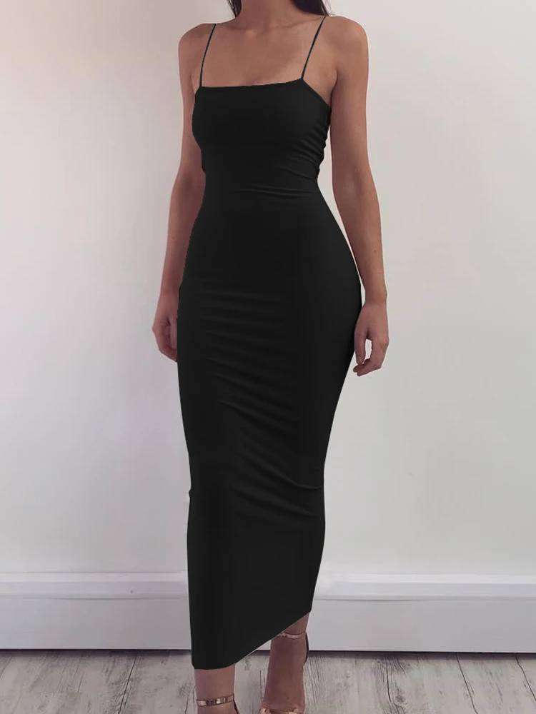High Elastic Sleeveless Backless Long Sling Dress - Club & Sexy Suspender 4 High Elastic Sleeveless Backless Long
  Sling Dress - Club & Sexy Suspender - Image 4