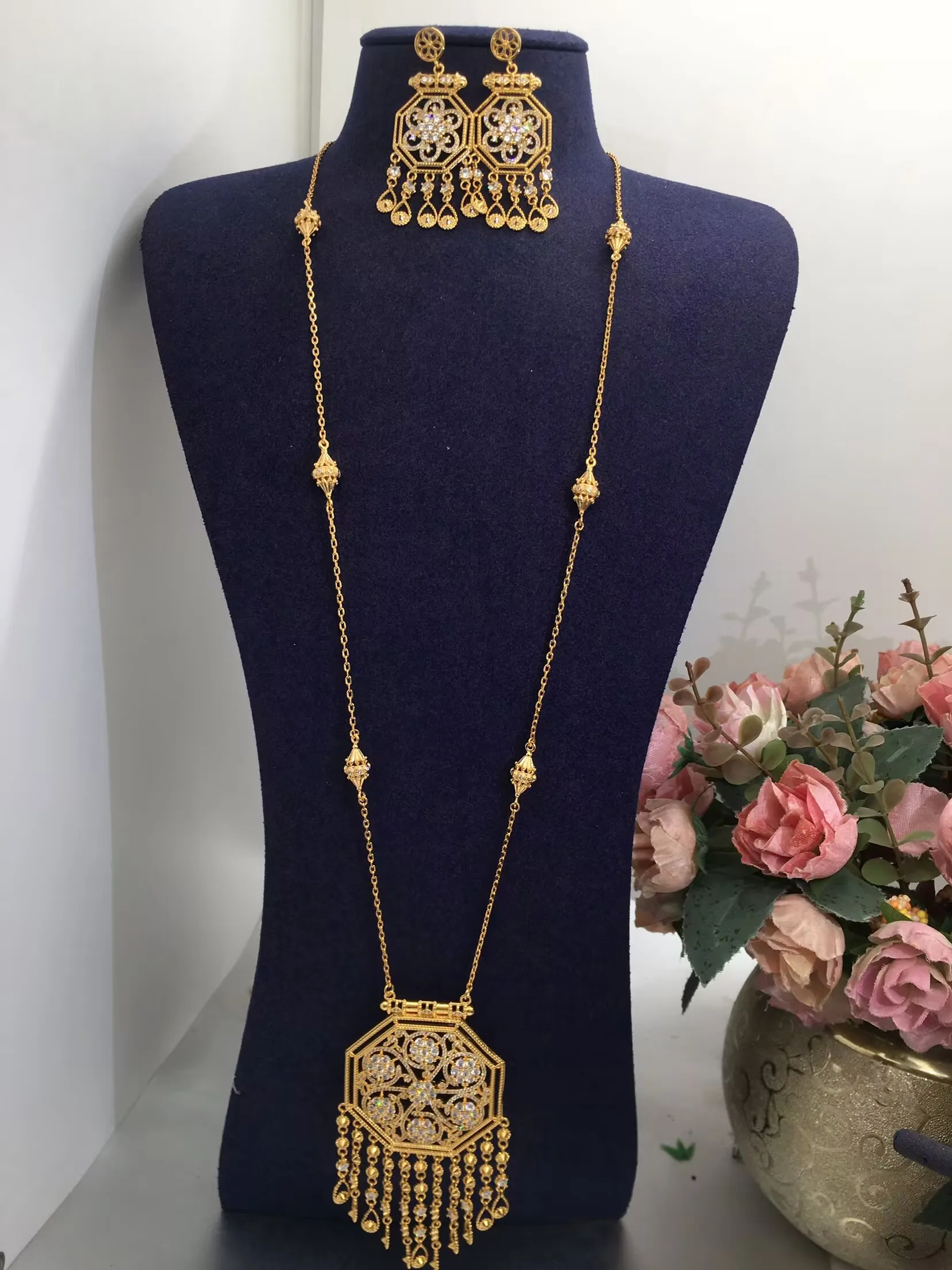 ACCKING 2PCS Luxury Waterdrop Indian
  Jewelry Set: Wedding & Bridal Party