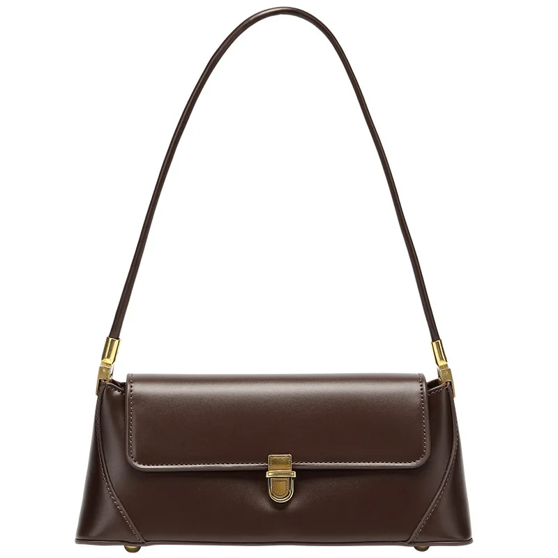 Genuine Leather Armpit Bag: Retro Niche Solid Color Portable Shoulder Bag 5 Genuine Leather Armpit Bag: Retro Niche
  Solid Color Portable Shoulder Bag - Image 5