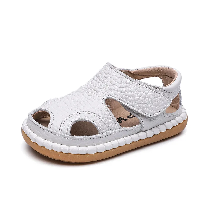 Baby Genuine Leather Sandals: Breathable Hollow Kids Soft Sole Beach 6 Baby Genuine
  Leather Sandals: Breathable Hollow Kids Soft Sole Beach - Image 6