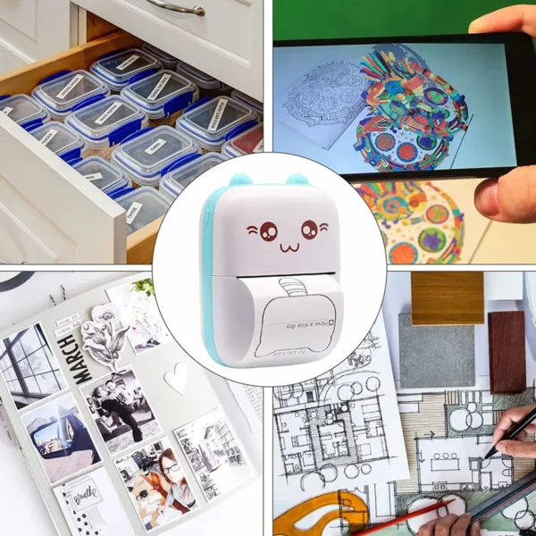 Mini Thermal
  Printer: Wireless BT 200dpi for Photo, Memo, & Label Printing - Image 6