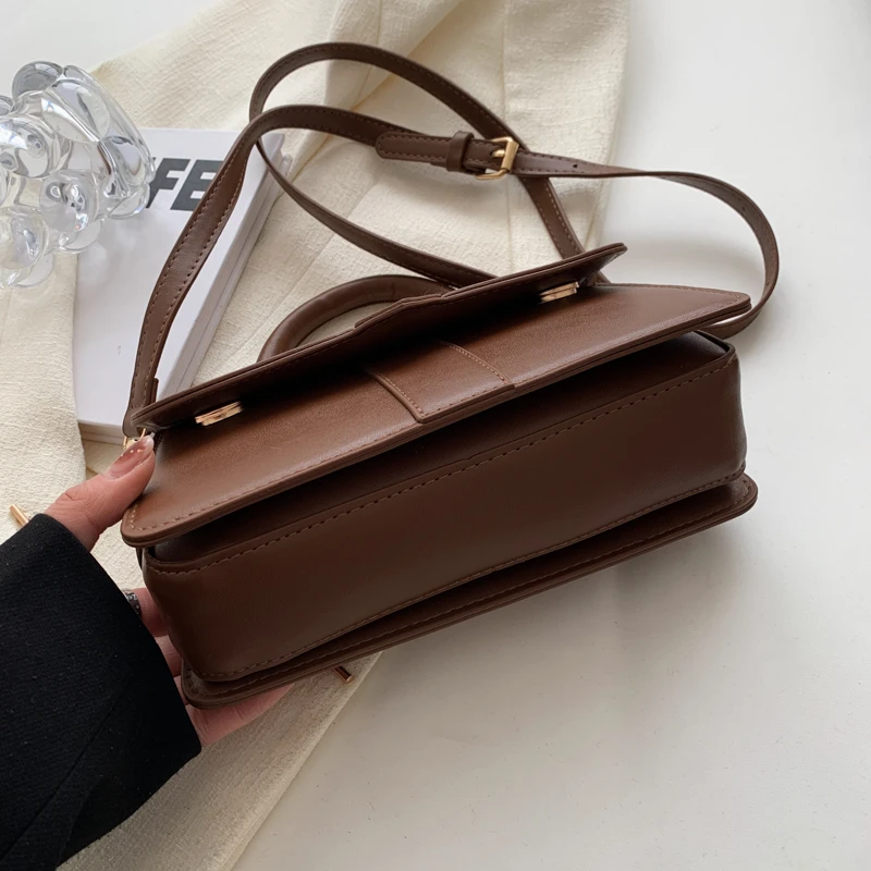 Black PU Leather Shoulder Bag: Fashion Crossbody Vintage Underarm Satchel 5 Black PU Leather Shoulder Bag: Fashion
  Crossbody Vintage Underarm Satchel - Image 5