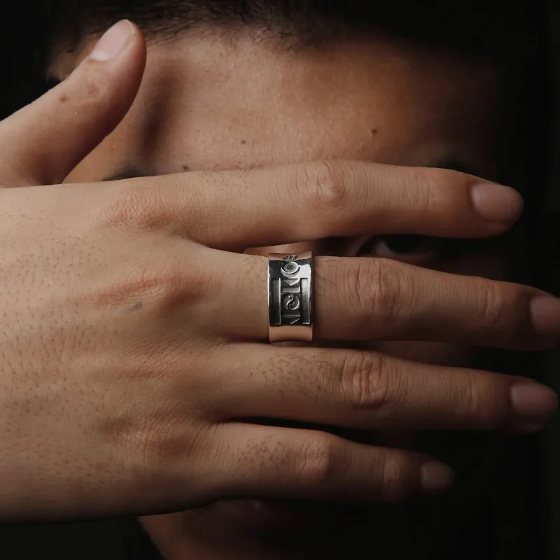 Retro Mongolian Ring: Silver Punk Gothic Open Ring, Unisex Lovers Gift 3 Retro Mongolian Ring: Silver Punk Gothic
  Open Ring, Unisex Lovers Gift - Image 3