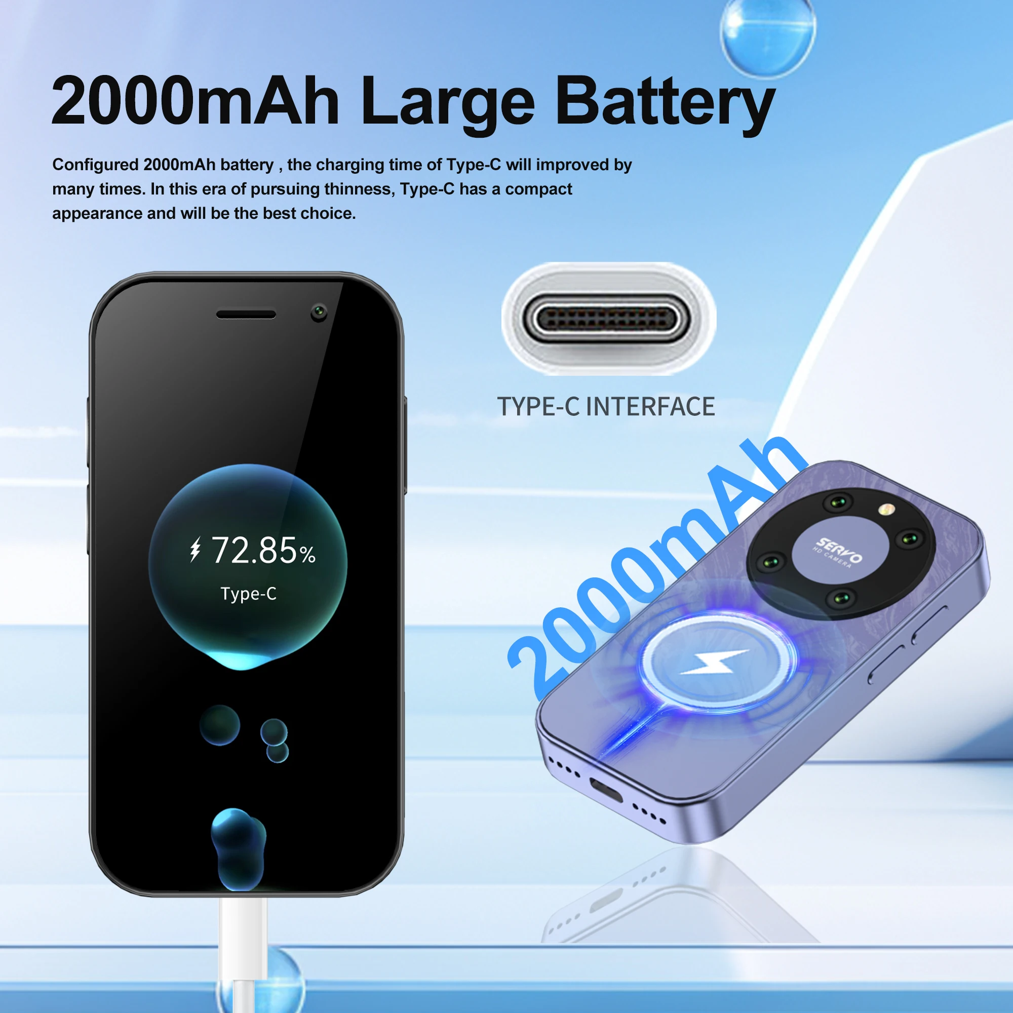 SERVO KING 9000 Mini Smartphone: Android 10, 4G LTE, Face Recognition 4 SERVO KING
  9000 Mini Smartphone: Android 10, 4G LTE, Face Recognition - Image 4
