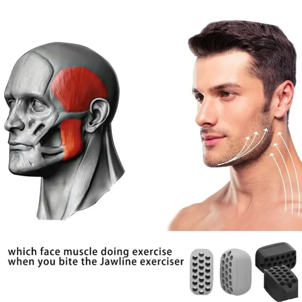 2PCS Silicone
  Jaw Exerciser: Facial Toner, Jawline Fitness Ball & Neck Toning - Image 5