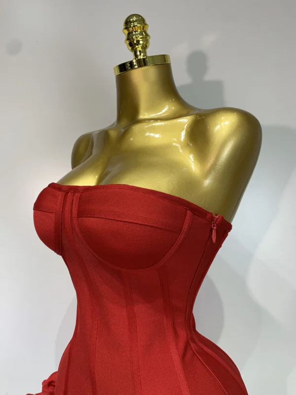 Sexy Strapless Mini Bandage Dress: Flower
  Embellished Backless Bodycon - Image 5