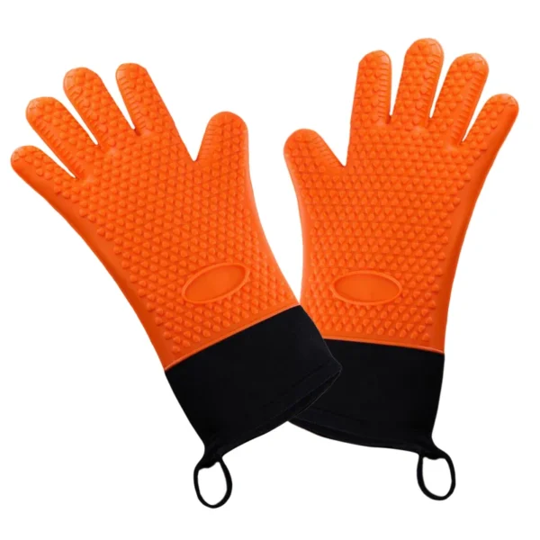 1Pc Double Layer Silicone BBQ Gloves:
  Waterproof Oven Mitts for Cooking - Image 5