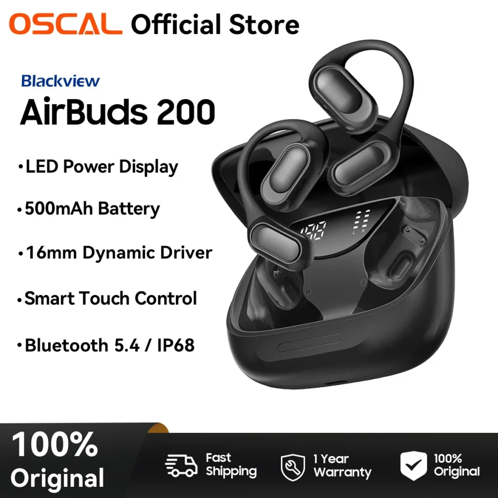 Blackview Airbuds 200: Open-Ear
  Bluetooth Headphones, Touch, Bass, IP68