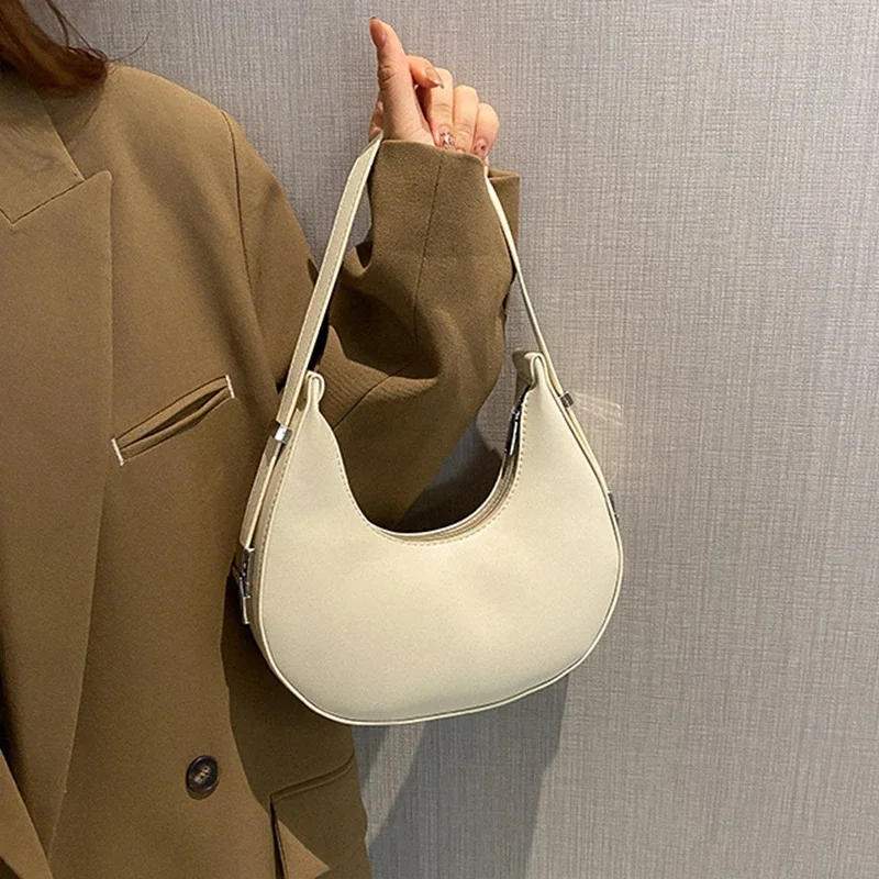 Luxury PU Leather Hobo Bag: Small
  Clutch, Female Underarm Travel Tote