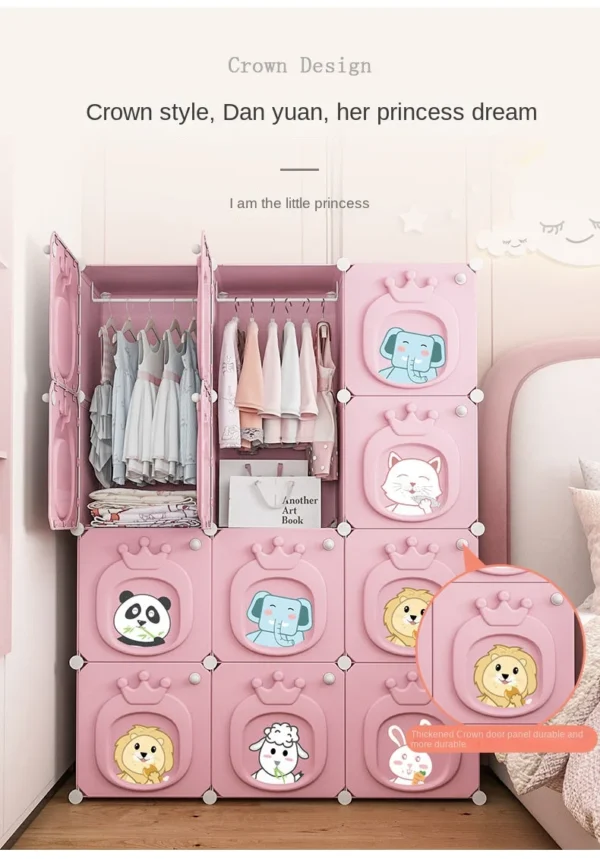 Modern Children's Wardrobe: Folding
  Plastic Collapsible Storage Box Closet - Image 4