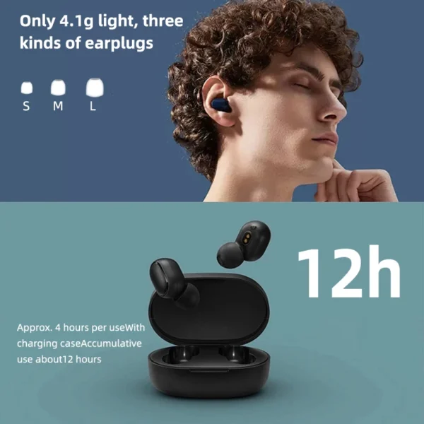 Xiaomi Redmi Airdots 2: Mini Wireless
  Earbuds, Sport/Gaming Headset w/ Mic - Image 3