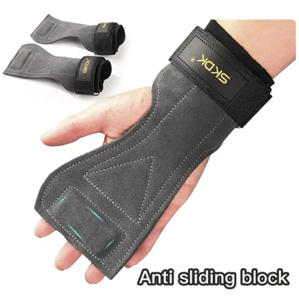 2PCS Gym
  Gloves: Anti-Slip, Hard Pull Grip Strength Band for Wrist Protection - Image 7
