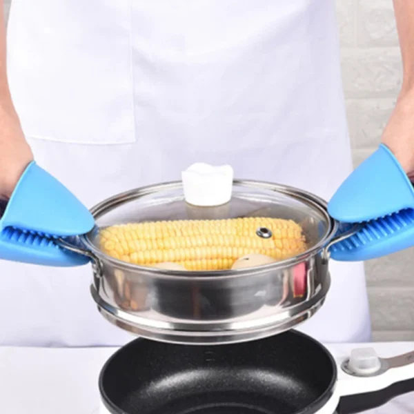 1Pc Silicone Oven Mitts: Heat Resistant
  Pinch Grips & Pot Holder for Kitchen - Image 3