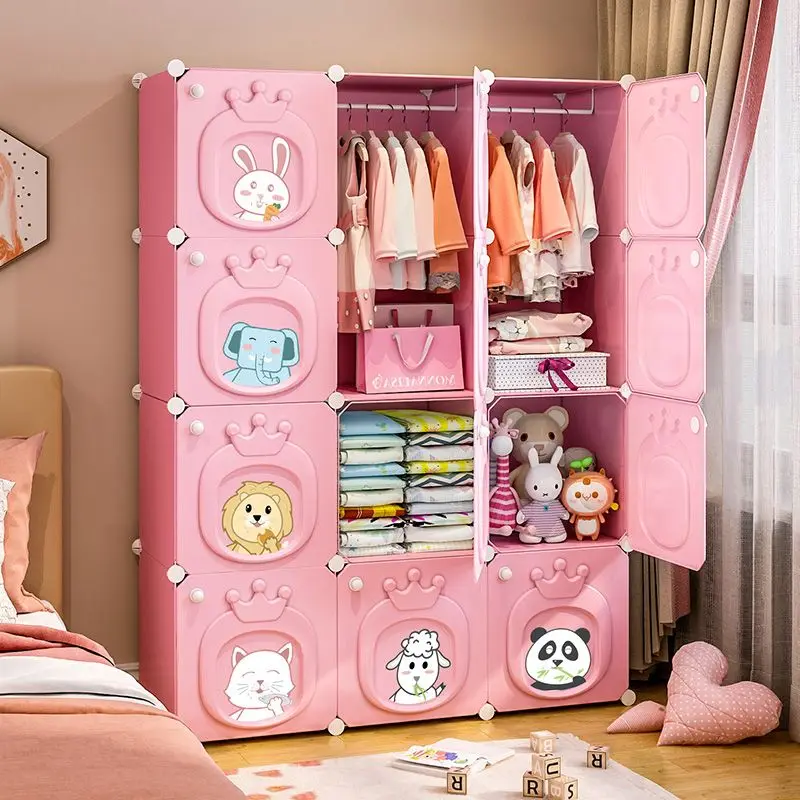 Modern Children's Wardrobe: Folding
  Plastic Collapsible Storage Box Closet