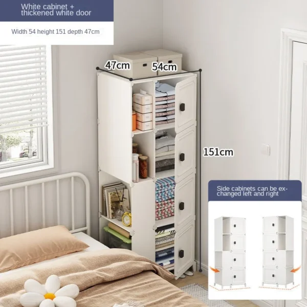 Folding Storage Cabinet: Multilayer
  Single Door Collapsible Dustproof Wardrobe - Image 2