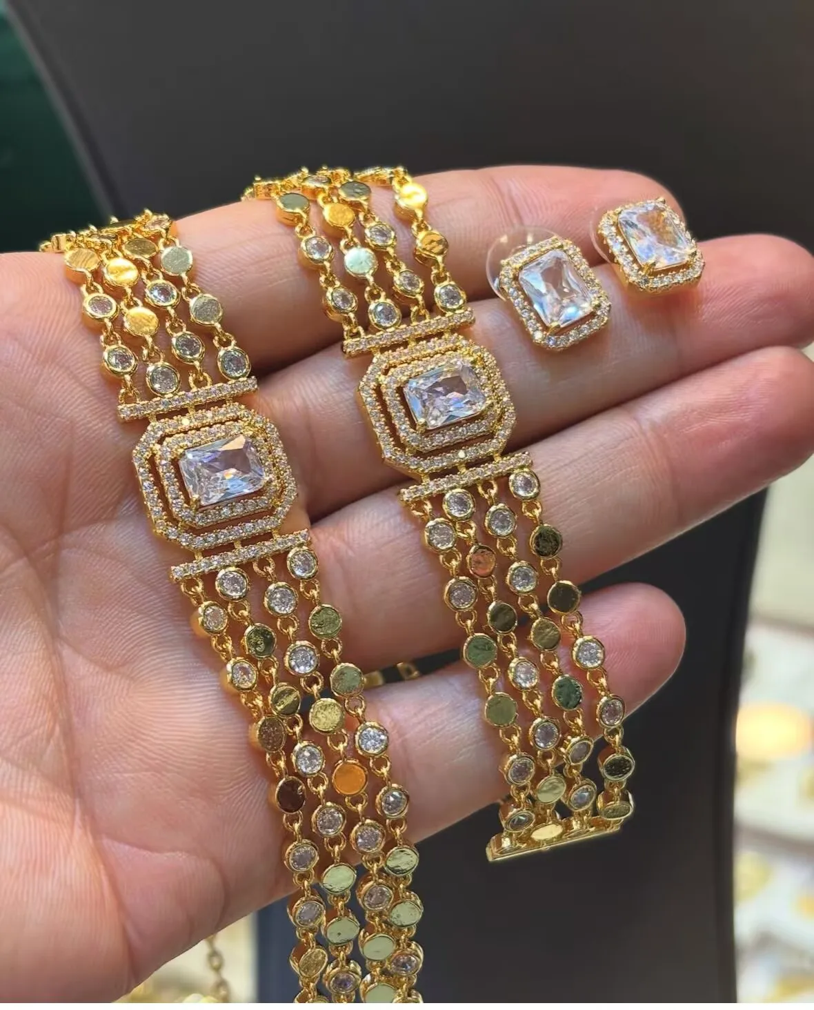 ACCKING 3PCS Luxury Waterdrop Indian
  Jewelry Set: Wedding & Bridal Party
