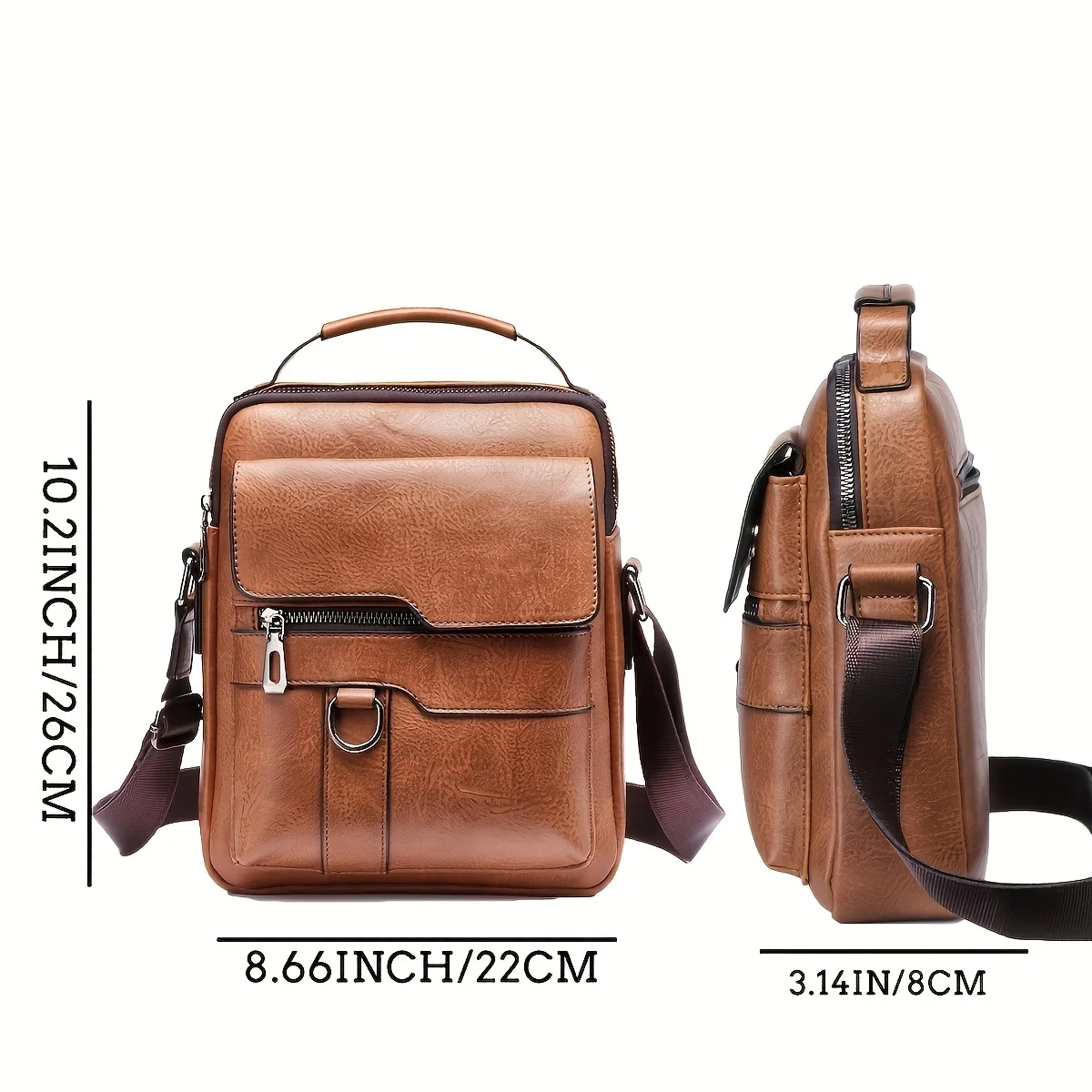 Men's Casual Crossbody Briefcase Backpack: Vertical Flap Messenger Bag 5 Men's Casual Crossbody Briefcase
  Backpack: Vertical Flap Messenger Bag - Image 5