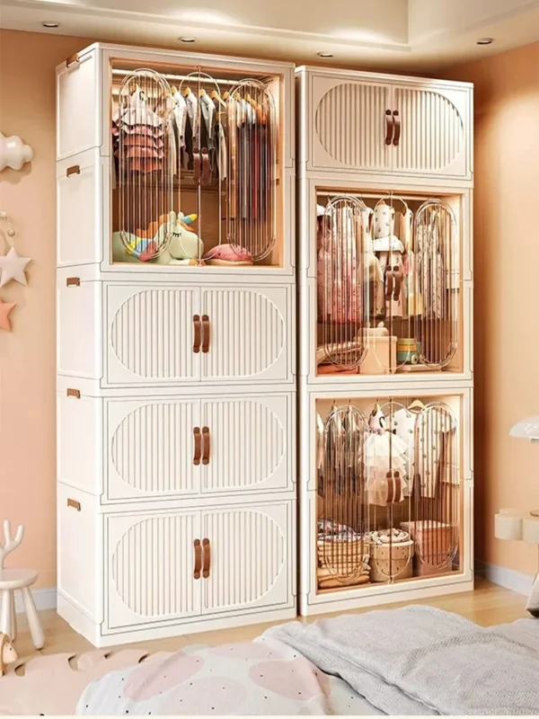 Free Install Folding Wardrobe: Large
  Capacity Baby Clothes Closet & Locker